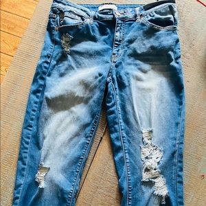 Kan Can mid rise distressed skinny jeans